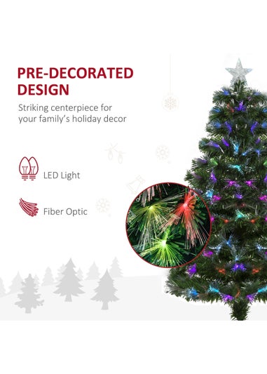 HOMCOM 1.2m Pre-Lit Colorful Artificial Tree Light