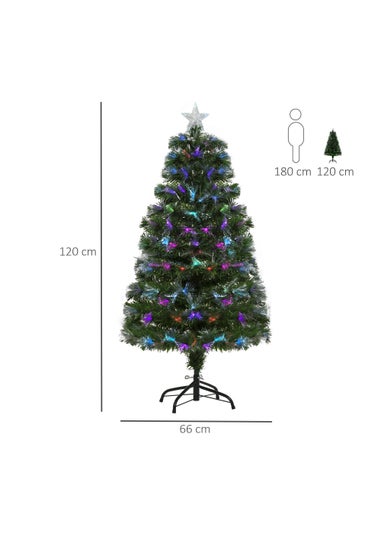 HOMCOM 1.2m Pre-Lit Colorful Artificial Tree Light