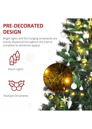 HOMCOM Pre-Lit Artificial Christmas Tree (6ft)