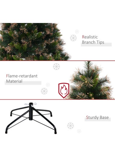 HOMCOM Pre-Lit Artificial Christmas Tree (5ft)