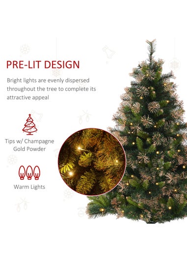 HOMCOM Pre-Lit Artificial Christmas Tree (5ft)