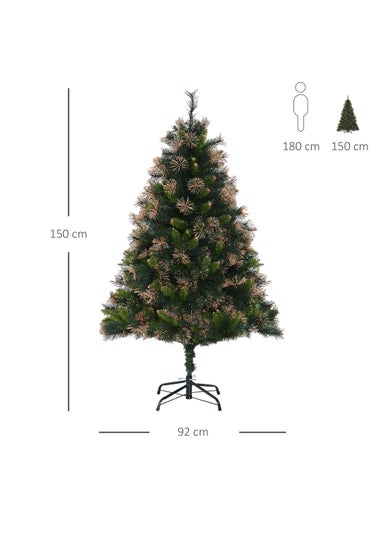 HOMCOM Pre-Lit Artificial Christmas Tree (5ft)