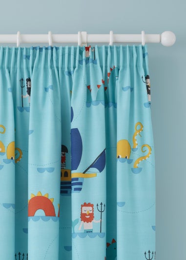 Cosatto Sea Monsters Pair of Pencil Pleat Curtains (66cm x 72cm)