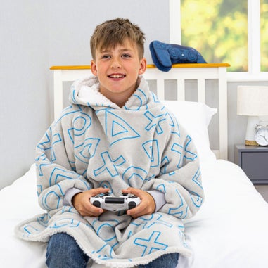 HUGZEE Playstation Symbol Wearable Hooded Fleece