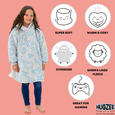 HUGZEE Playstation Symbol Wearable Hooded Fleece