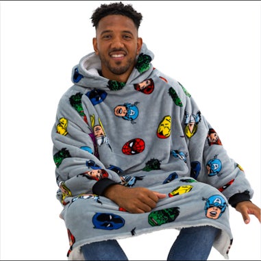 HUGZEE Marvel Comics Faces Wearable Hooded Fleece