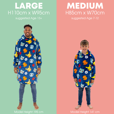 HUGZEE Pokemon Badges Wearable Hooded Fleece