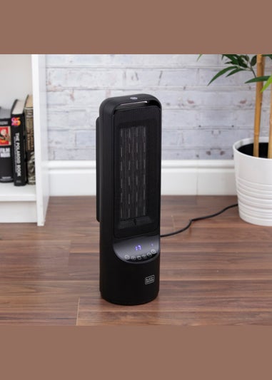 Black and Decker 2KW Low Noise Ceramic Tower Heater with 12 Hour Timer Black