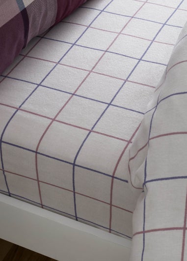 Catherine Lansfield Brushed Check Fitted Bed Sheet