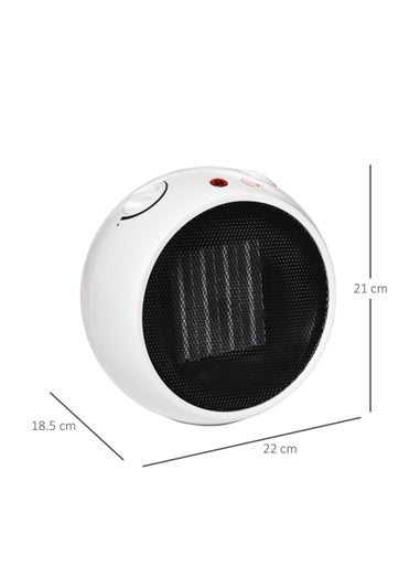 HOMCOM Tabletop Ceramic Space Heater (22cm x 18.5cm x 21cm)