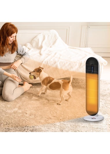 HOMCOM Portable Oscillating Tower Ceramic Heater (21cm x 21cm x 63.5cm)