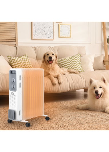 HOMCOM Oil Filled Radiator Portable Space Heater (51cm x 24cm x 60cm)