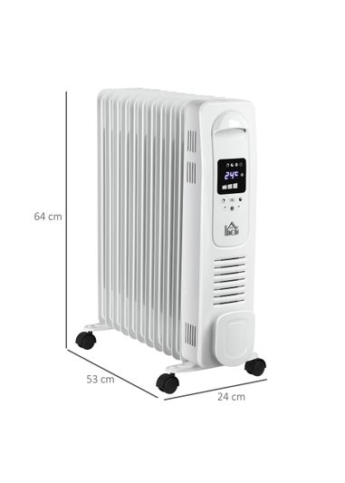 HOMCOM 2500W Oil Filled Portable Radiator Heater (64cm x 53cm x 24cm)