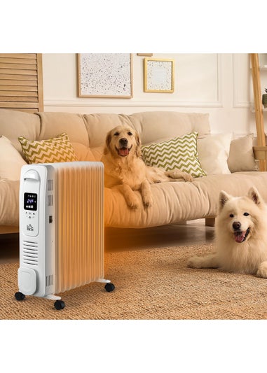 HOMCOM 2500W Oil Filled Portable Radiator Heater (64cm x 53cm x 24cm)