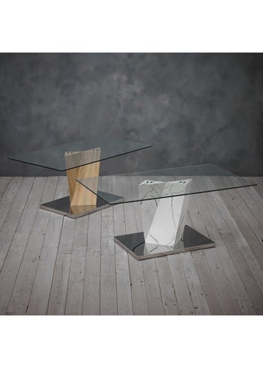 LPD Furniture Alpha Coffee Table Oak Effect Base (450x600x1100mm)
