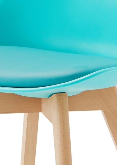 LPD Furniture Set of 2 Louvre Chairs Aqua (810x485x555mm)