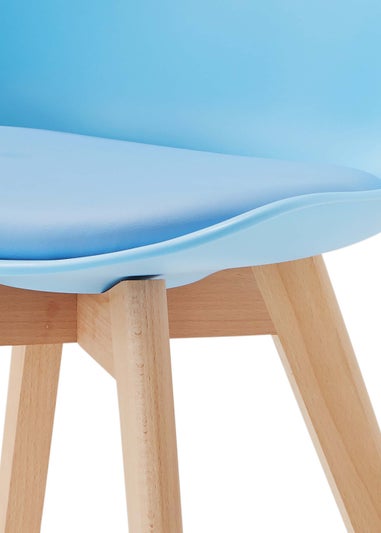 LPD Furniture Set of 2 Louvre Chairs Blue (810x485x555mm)