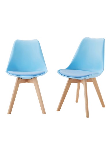 LPD Furniture Set of 2 Louvre Chairs Blue (810x485x555mm)