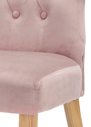 LPD Furniture Set of 2 Naples Dining Chairs Blush Pink (920x630x460mm)