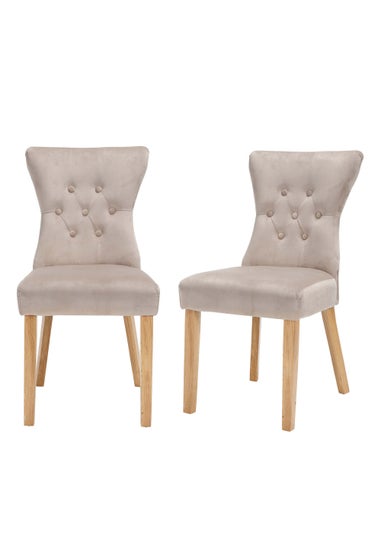 LPD Furniture Set of 2 Naples Dining Chairs Champagne (920x630x460mm)