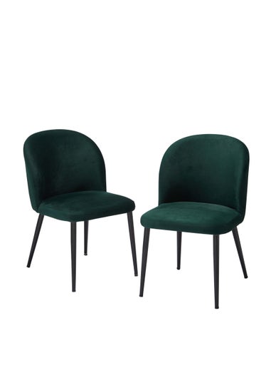 LPD Furniture Set of 2 Zara Dining Chairs Green (810x615x520mm)