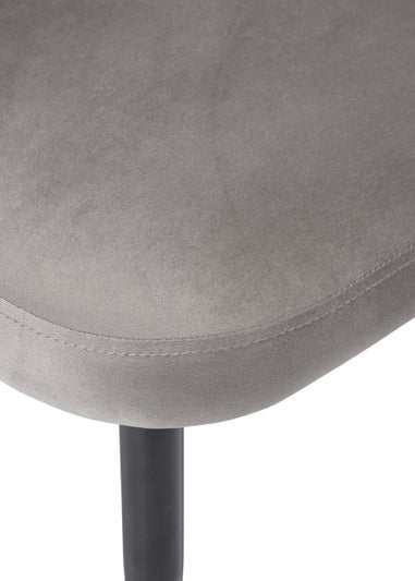 LPD Furniture Set of 2 Zara Dining Chair Grey (810x615x520mm)