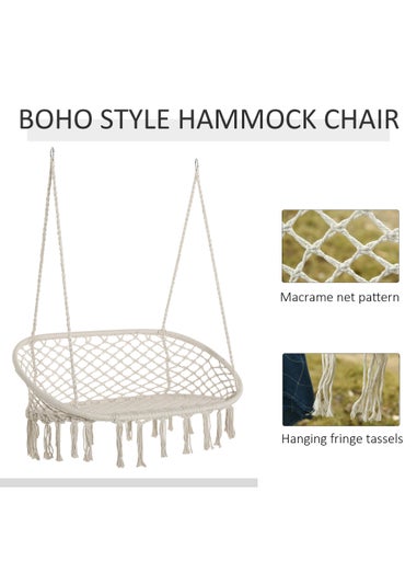 Outsunny Hanging Hammock Chair (130cm x 75cm x 35cm)