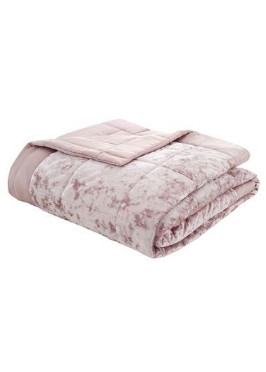 Catherine Lansfield Crushed Velvet Quilted Bedspread (220x220cm)