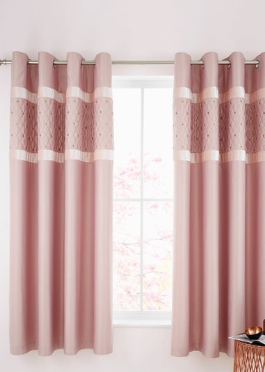 Catherine Lansfield Sequin Cluster Lined Eyelet Curtains