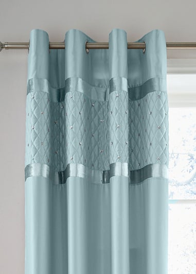 Catherine Lansfield Sequin Cluster Lined Eyelet Curtains