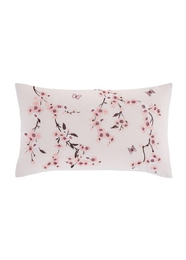 Catherine Lansfield Embroidered Blossom Cushion (30x40cm)