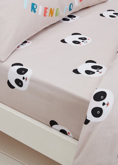 Born To Born To Be A Pandas Friend Organic Cotton Fitted Bed Sheet