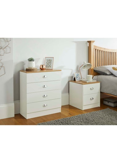 Lloyd Pascal Linwood Four Drawer Chest of Drawers (70cm x 60cm x 30cm)