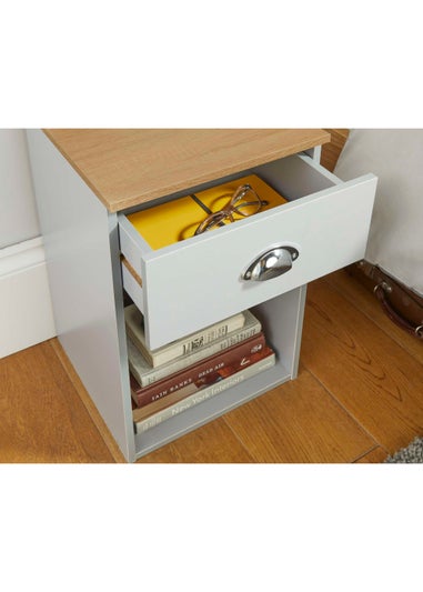 Lloyd Pascal Linwood One Drawer Bedside Table (48cm x 32cm x 31.5cm)