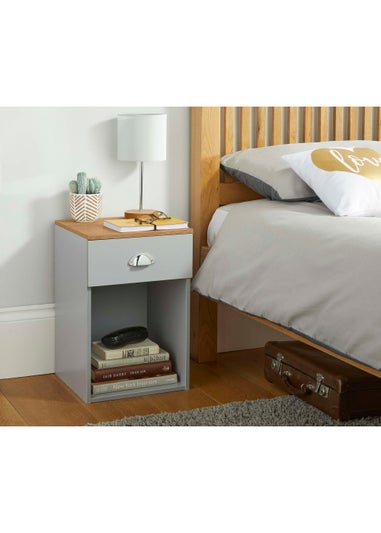 Lloyd Pascal Linwood One Drawer Bedside Table (48cm x 32cm x 31.5cm)