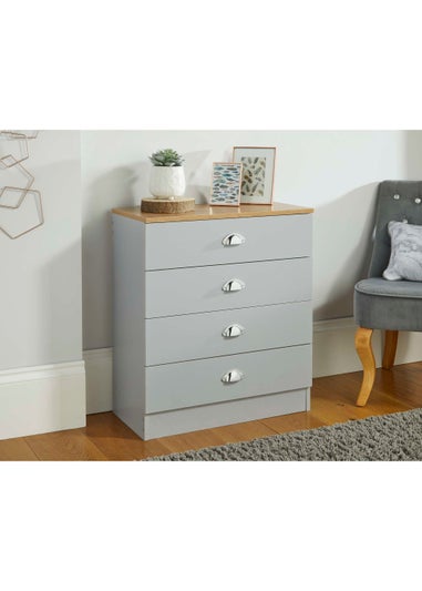 Lloyd Pascal Linwood Four Drawer Chest of Drawers (70cm x 60cm x 30cm)