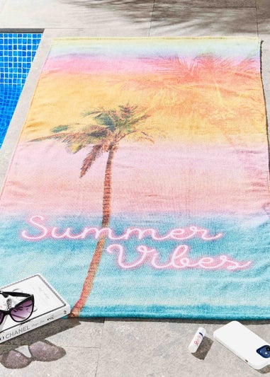 Sassy B Summer Vibes Cotton Beach Towel