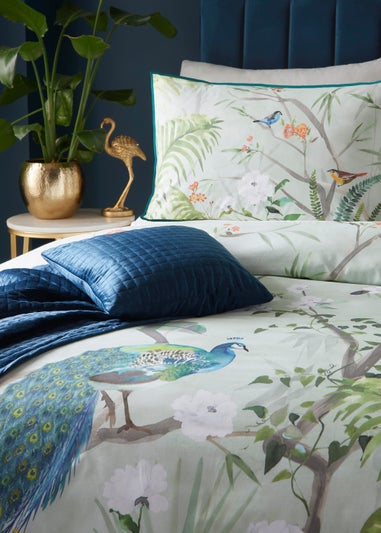 Soiree Peacock Jungle Sateen Multi Duvet Cover Set