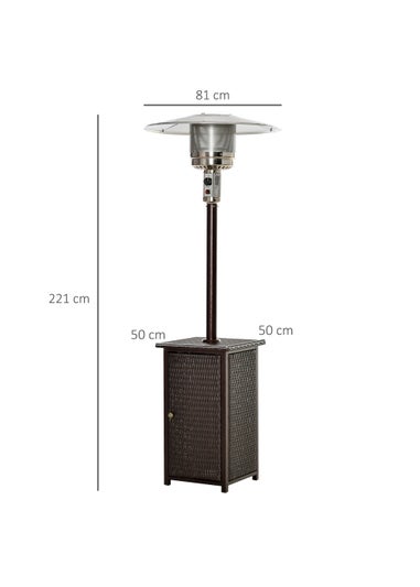 Outsunny 12KW Patio Gas Heater (81cm x 81cm x 221cm)