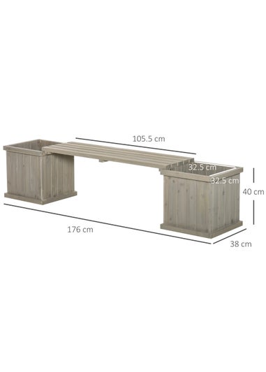Outsunny Wooden Garden Bench Planter (176cm x 38cm x 40cm)