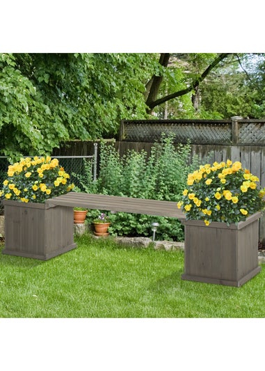 Outsunny Wooden Garden Bench Planter (176cm x 38cm x 40cm)