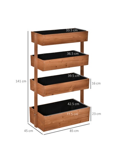 Outsunny Raised Garden Bed Box (85cm x 45cm x 141cm)