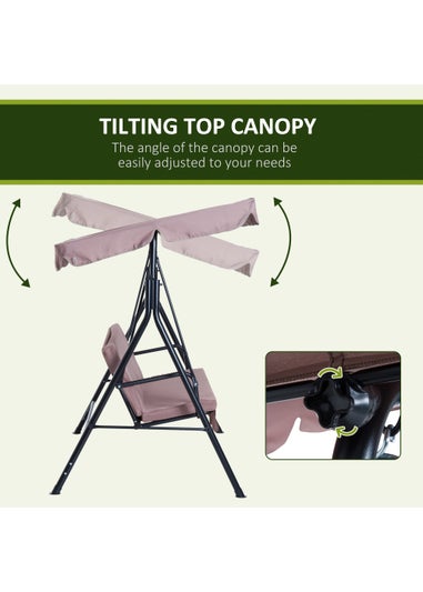 Outsunny Outdoor 3 Seat Canopy Swing Chair (172cm x 110cm x 153cm)