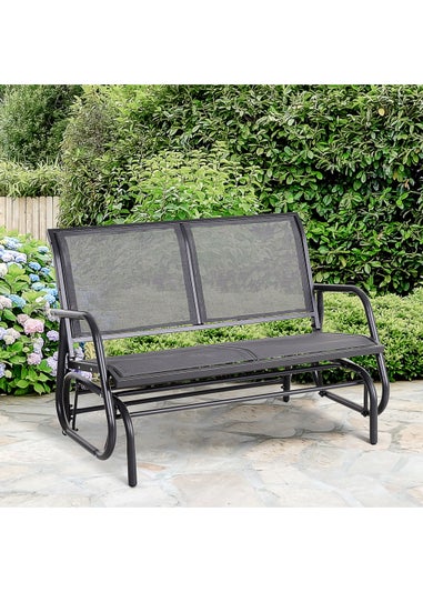 Outsunny 2-Person Outdoor Glider Bench Patio Double Swing Gliding Chair Loveseat