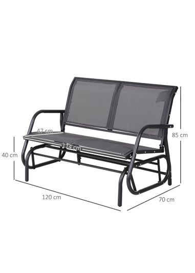 Outsunny 2-Person Outdoor Glider Bench Patio Double Swing Gliding Chair Loveseat