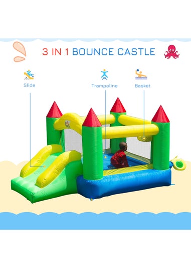 HOMCOM Inflatable Bouncy Castle Slide (160cm x 300cm x 180cm)