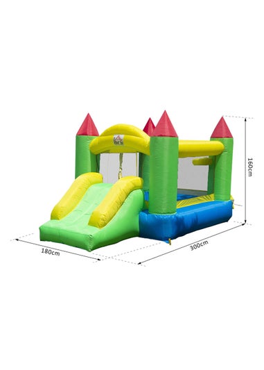 HOMCOM Inflatable Bouncy Castle Slide (160cm x 300cm x 180cm)