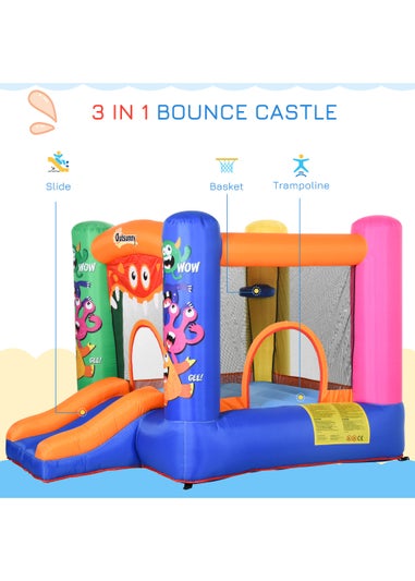 Outsunny Inflatable Monster Bouncy Castle (175cm x 250cm x 180cm)