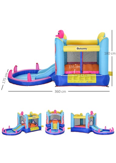 Outsunny Inflatable Octopus Bouncy Castle (180cm x 360cm x 175cm)