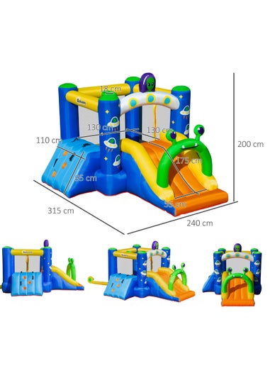 Outsunny Large Alien Bouncy Castle (200cm x 315cm x 240cm)